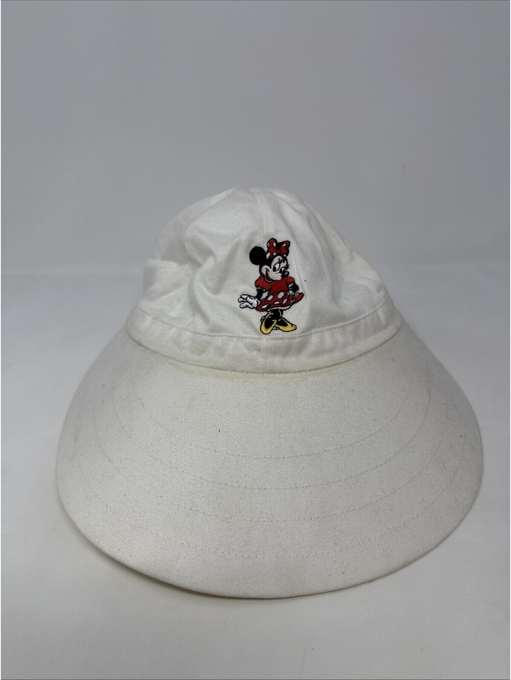 Disney Minnie Mouse Sun Visor Hat Wide Brim Beach JHats Embroidered Tie Back